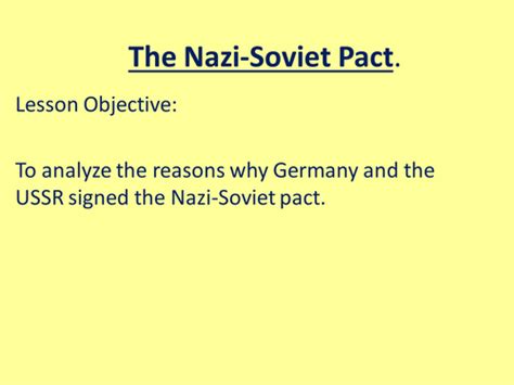 The Nazi Soviet Pact Teaching Resources