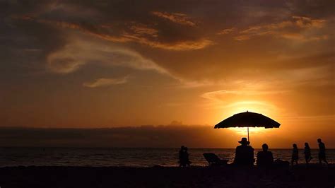 People Enjoying Watching Beach Sunset Stock Video Footage 0027 Sbv