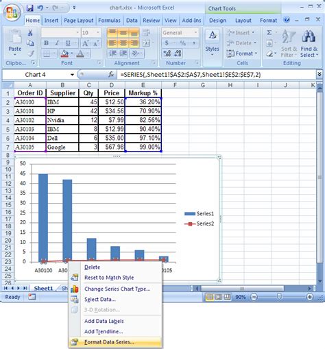 Mengeksplorasi Letak Format Data Series di Excel