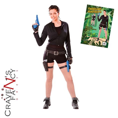 Ladies Lara Croft Costume Tomb Raider Fancy Dress Outfit New Ebay