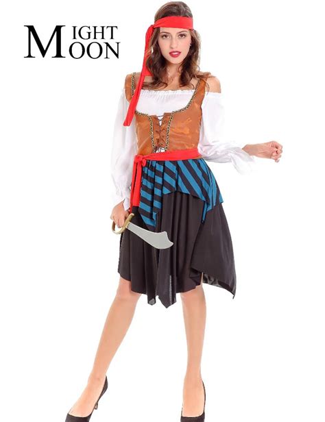 Moonight Captain Fancy Cosplay Clothing For Women Pirate Dress Pirate Costumes Halloween