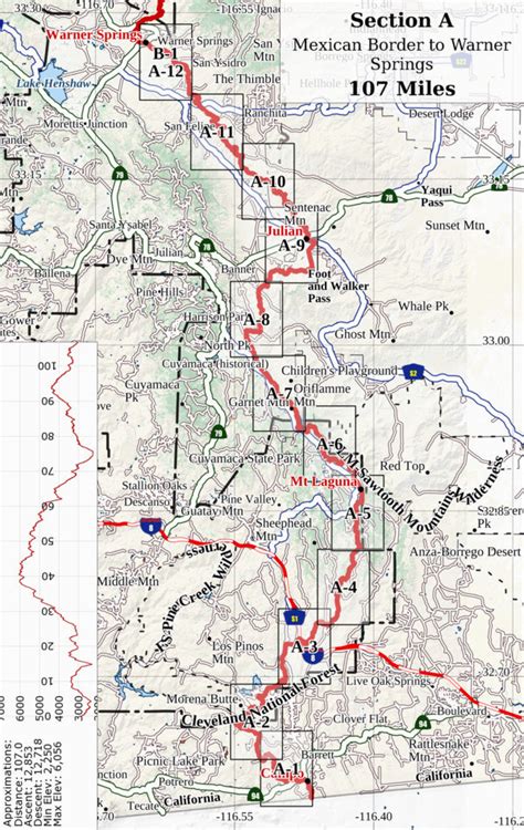 Map Of Pacific Crest Trail In Southern California