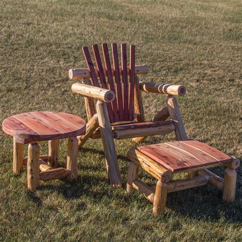 Red Cedar Amish Outdoor Furniture Set Log Furniture Cabinfield