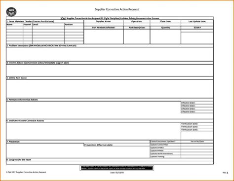 Corrective And Preventive Action Form Template Sampletemplatess