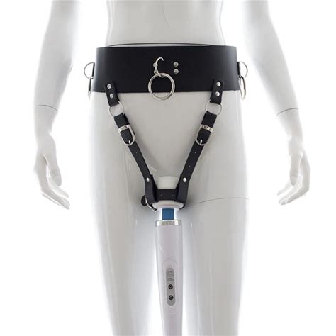 Buy Pu Leather Women Wand Massager Vibrator Suspender Holder Vibrating Panty