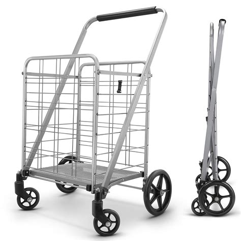 Newly Released Grocery Utility Flat Folding Shopping Cart With 360