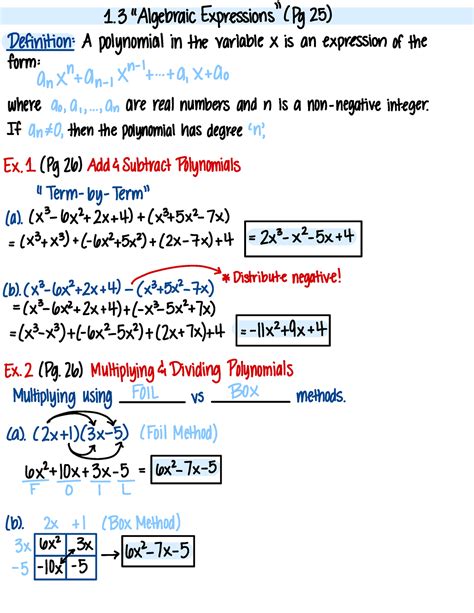 1 3 Algebraic Expressions Algebraic Expressions Pg 25