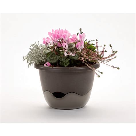 Hanging Flower Pot All Grey Incl Water Reservoir Polytunnels