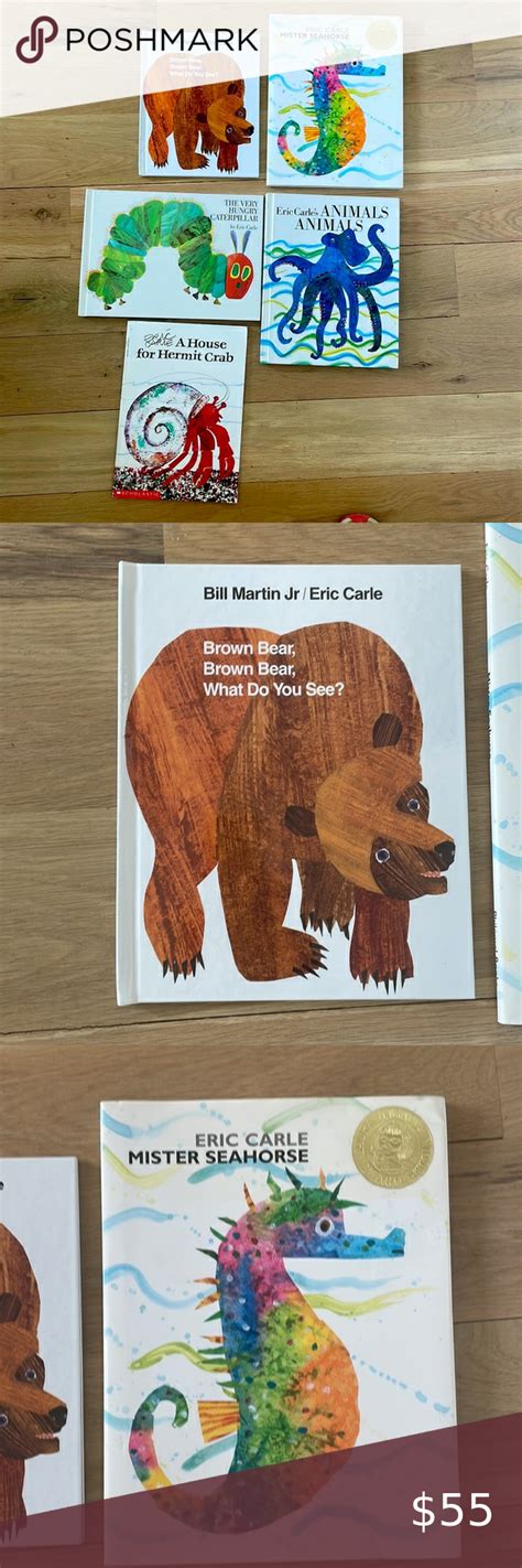 Eric Carle 5 Books Brown Bear The Very Hungry Caterpillar Mr