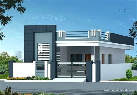 Single Floor Home Exterior Design India