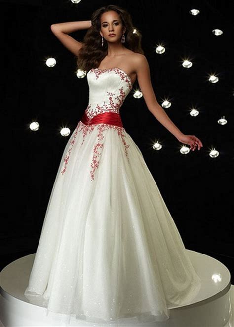 These designed wedding gowns won't leave any heart cold. Wedding Dresses with Red Accents 2 | Wedding Inspiration ...