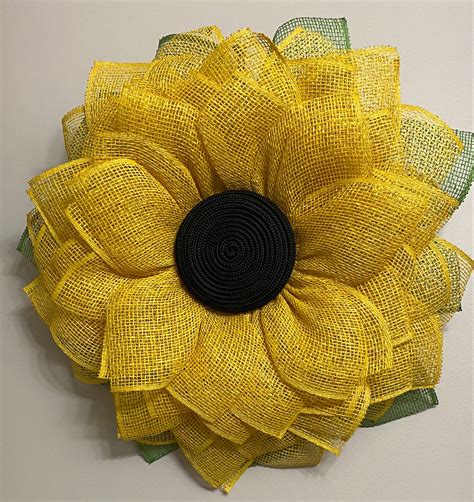 Poly Burlap Sunflower Sunflower Wreath Diy Burlap Flower Wreaths
