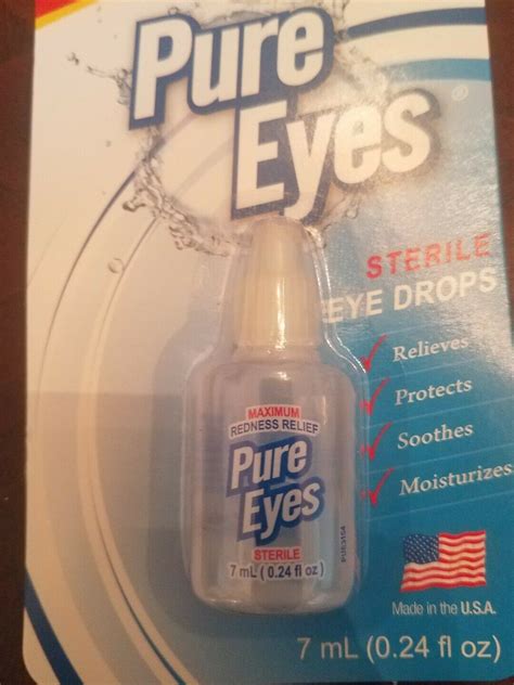 Pure Eyes Maximum Redness Relief Sterile Eye Drops 024oz Exp082021