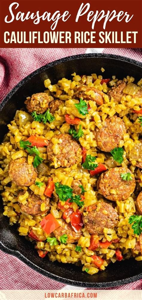 Sausage Pepper Cauliflower Rice Skillet | Low Carb Africa ...