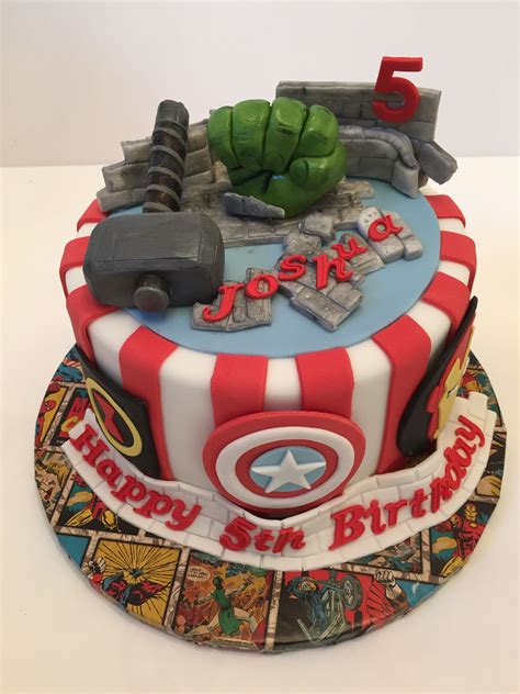 Marvel Cake Design Avengers Themed Birthday Drip Cake For Martin