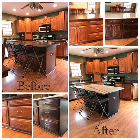 .getting ready to paint our natural maple finish cabinets white. Used General Finishes Java gel stain on my Oak Island ...