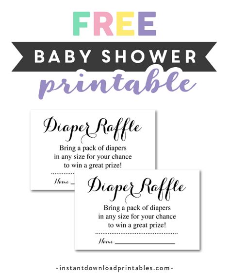 free printable baby shower black white insert diaper