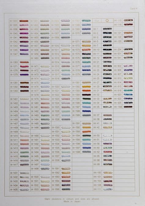 Delica Seed Bead Color Chart