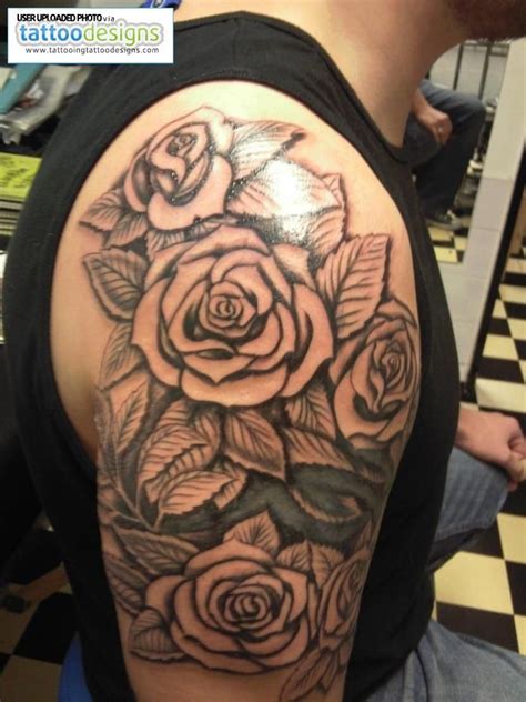 Tattoo trends come and go, but no matter what you choose to ink on your arm, make sure you're in it for the haul. rose tattoos for men on shoulder - Google Search | Rose ...