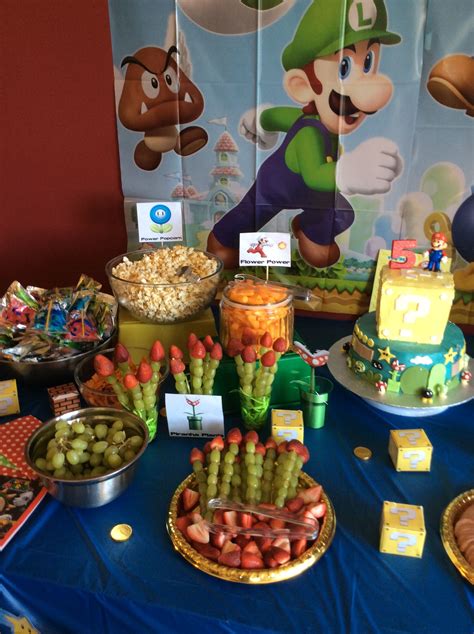 5th Birthday Party Food Super Mario Party Food Mario Bros Birthday