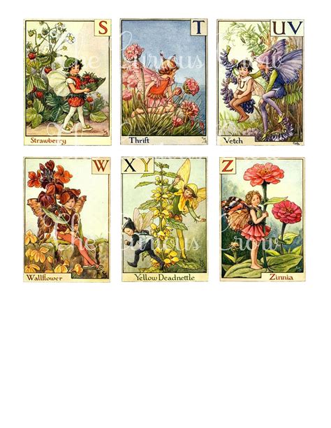 Vintage Alphabet Fairies Digital Collage Sheets Instant Etsy Fairy