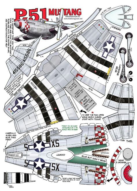 Papercraft Airplane Model 3d Wwii American P 51 Mustang Paper