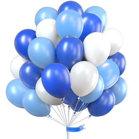 Buy Partywoo Blue And White Balloons 100 Pcs 12 Inch Royal Blue