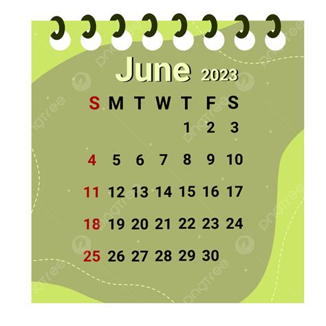 Calendar June 2023 June Calendar New Year Png Transparent Clipart