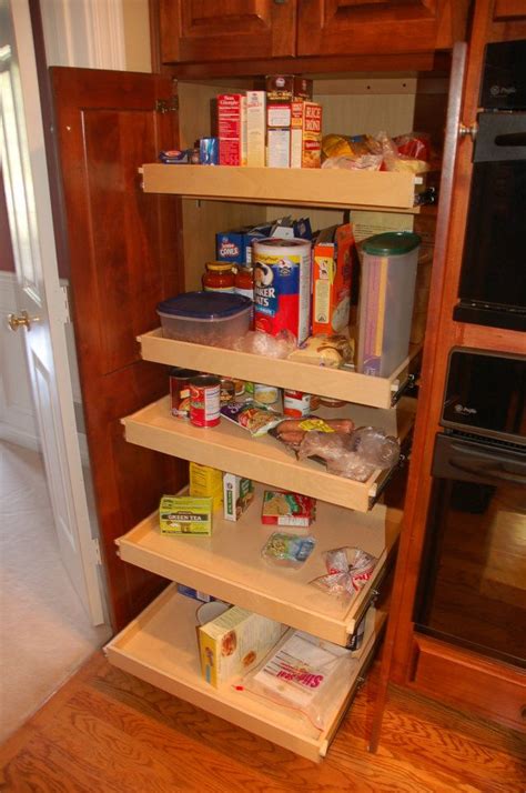 Pull out pantry shelves added to make any pantry cabinet more functional and easier to access. Kitchen Pantry Cabinet with Pull Out Shelves - Home ...