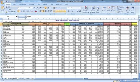 Salary Sheet Format In Excel S K Tyagi And Associates
