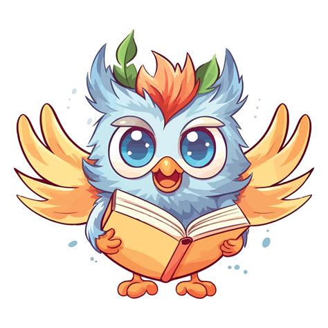 Cute Fairy Owl On Book 2d Illustration Ai Generative 27234932 Png