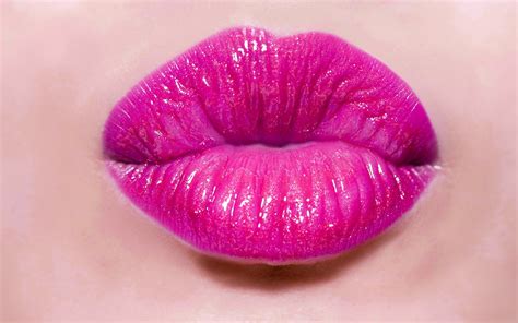 Images Pink Color Lips Closeup 1920x1200