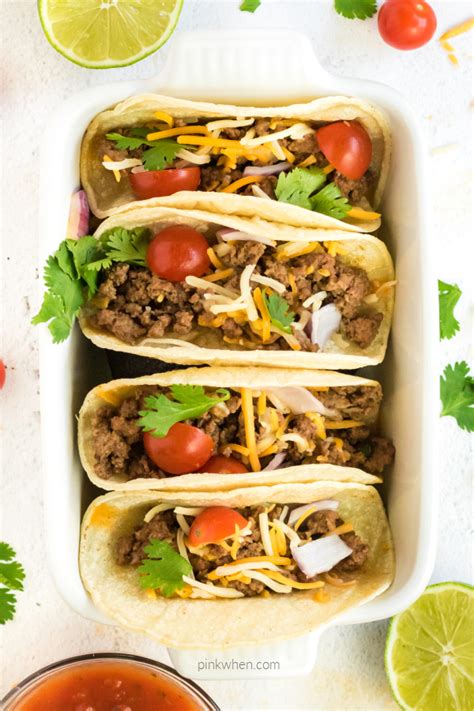 Ground Beef Street Tacos - PinkWhen