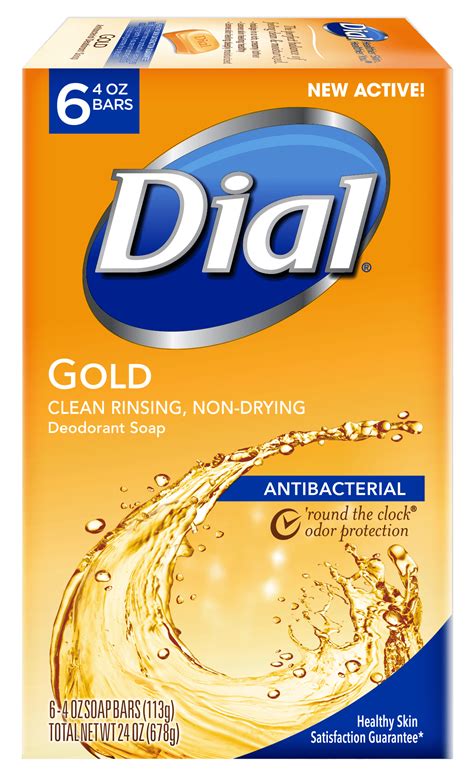Dial Antibacterial Deodorant Bar Soap Gold 4 Oz 6 Bars