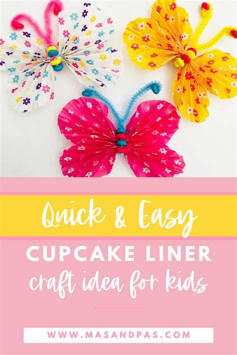 5 Minute Cupcake Liner Butterflies Spring Crafts For Kids Crafts
