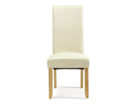 Its trendy and modern design will suit any interior. Serene Kingston Cream Faux Leather Dining Chairs With Oak ...