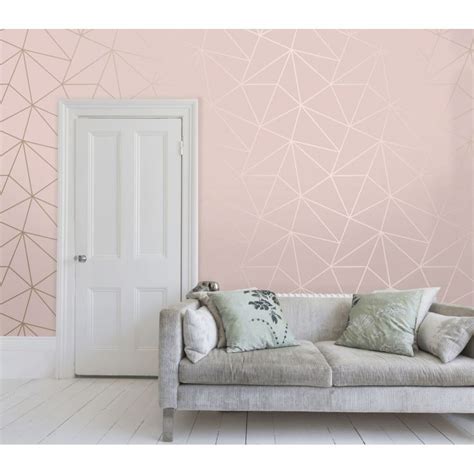 Zara Shimmer Metallic Wallpaper Soft Pink Rose Gold Girl Room