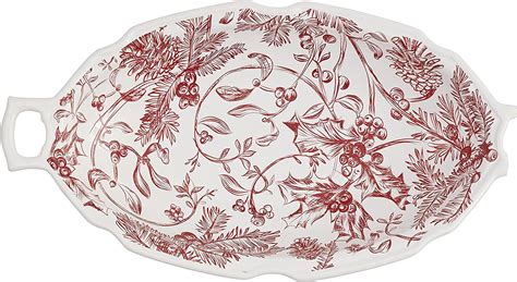 Mud Pie Holly Toile Oval Serving Bowl Home And Kitchen