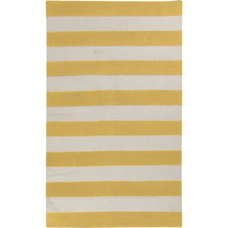 Gray and yellow area rug. 5' x 8' Accumbent Striped Yellow and Off-White Reversible ...