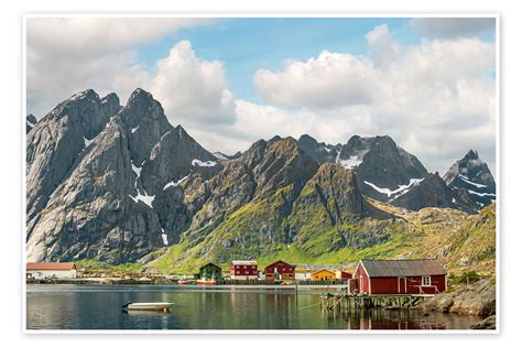 Mountain Landscape Lofoten Islands Norway Print By Olaf Protze