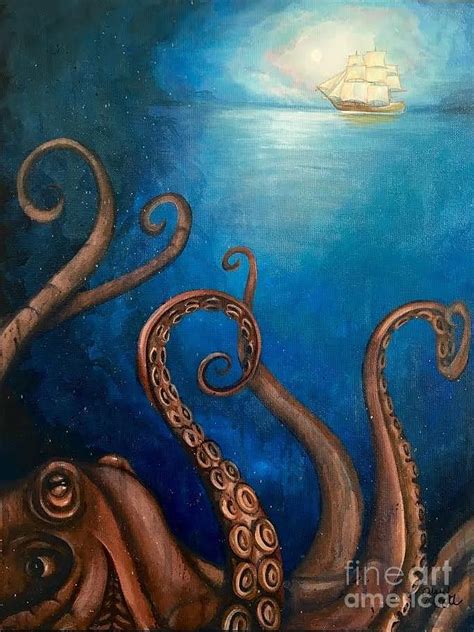Release The Kraken Painting By Jenny Hall Pixels