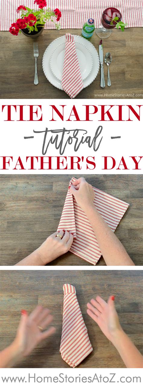 With father's day right around the corner. Father's Day Table Setting Idea: Napkin Tie