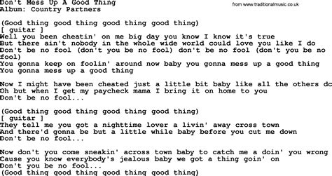 Loretta Lynn Song Dont Mess Up A Good Thing Lyrics
