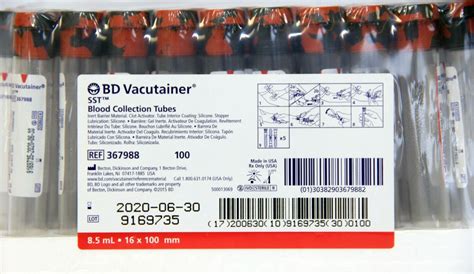 BD 367988 Tiger Top Vacutainer Plastic SST 100 PK Cavala Scientific