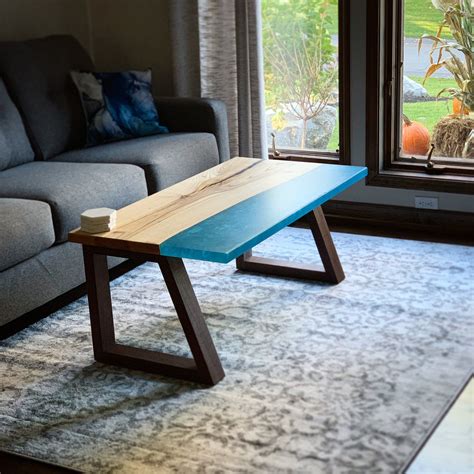 Nice piece of woodsoft brass wire brushtransparent pvc sheethot glue gunsc. Custom Modern Resin Coffee Table by Urban Industrial ...