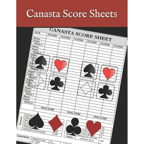 Canasta Score Sheets Canasta Blank Score Sheet Notebook American