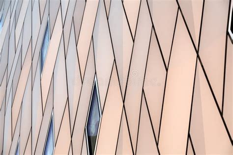Close Up Detail From A Modern Building Facade With Geometric Rhombus