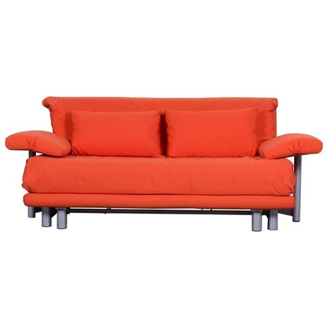 Depth 101 width 166 height 81 seat height 41 seat depth 66 seat width 166 back height 40. Ligne Roset Multy Fabric Sofa-Bed Orange Two-Seat Couch ...