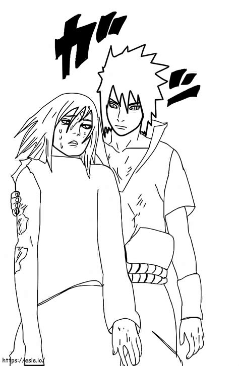 Sasuke Y Sakura Para Colorear