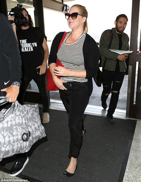 Amy Schumer Dons Striped Top And Massive Shades At Lax Daily Mail Online